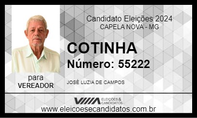 Candidato COTINHA 2024 - CAPELA NOVA - Eleições