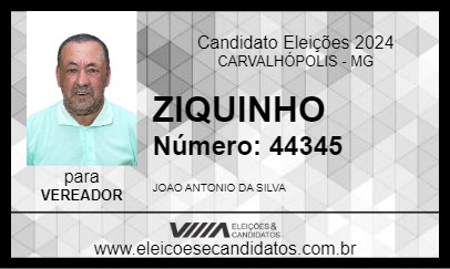 Candidato ZIQUINHO 2024 - CARVALHÓPOLIS - Eleições