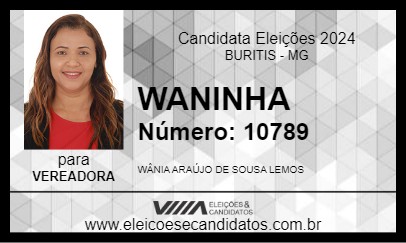 Candidato WANINHA 2024 - BURITIS - Eleições