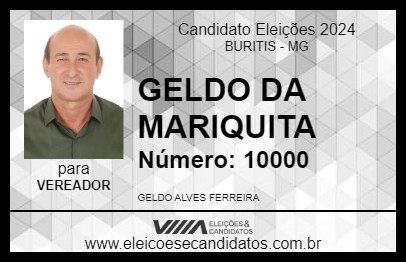 Candidato GELDO DA MARIQUITA 2024 - BURITIS - Eleições