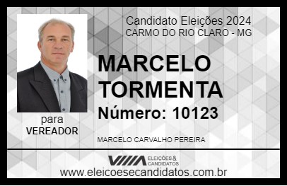 Candidato MARCELO TORMENTA 2024 - CARMO DO RIO CLARO - Eleições