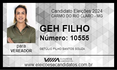 Candidato GEH FILHO 2024 - CARMO DO RIO CLARO - Eleições