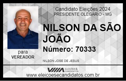 Candidato NILSON DA SÃO JOÃO 2024 - PRESIDENTE OLEGÁRIO - Eleições