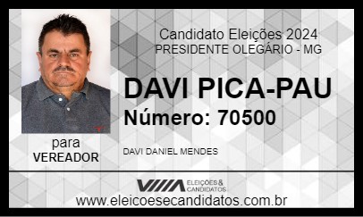 Candidato DAVI PICA-PAU 2024 - PRESIDENTE OLEGÁRIO - Eleições