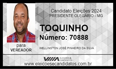 Candidato TOQUINHO 2024 - PRESIDENTE OLEGÁRIO - Eleições