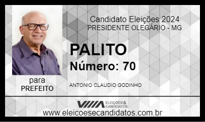 Candidato PALITO 2024 - PRESIDENTE OLEGÁRIO - Eleições