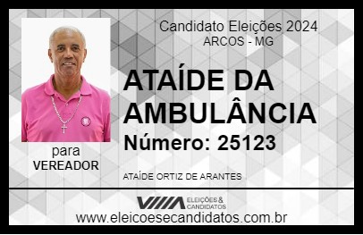 Candidato ATAÍDE DA AMBULÂNCIA 2024 - ARCOS - Eleições