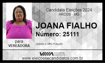 Candidato JOANA FIALHO 2024 - ARCOS - Eleições