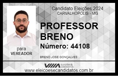 Candidato PROFESSOR BRENO 2024 - CARVALHÓPOLIS - Eleições