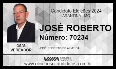 Candidato JOSÉ ROBERTO 2024 - ARANTINA - Eleições