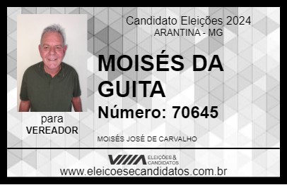 Candidato MOISÉS DA GUITA 2024 - ARANTINA - Eleições