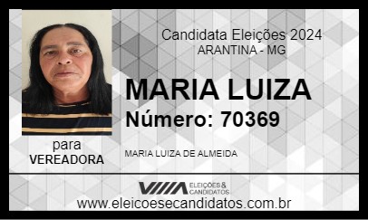 Candidato MARIA LUIZA 2024 - ARANTINA - Eleições