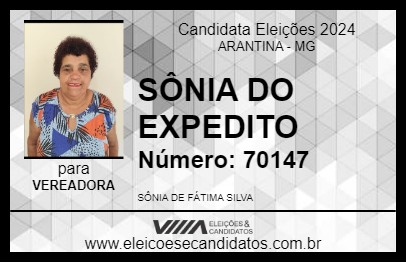 Candidato SÔNIA DO EXPEDITO 2024 - ARANTINA - Eleições