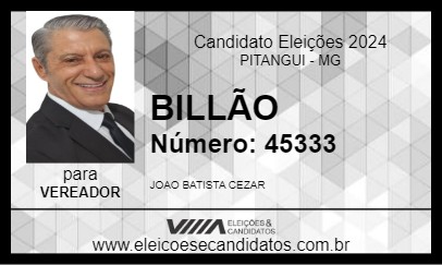 Candidato BILLÃO 2024 - PITANGUI - Eleições