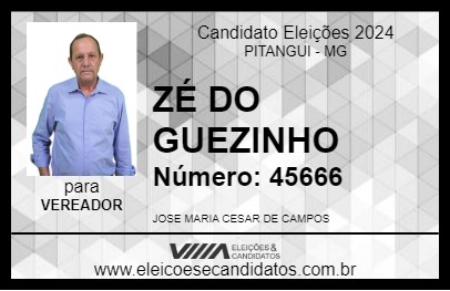 Candidato ZÉ DO GUEZINHO 2024 - PITANGUI - Eleições