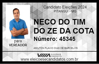 Candidato NECO DO TIM DO ZE DA COTA 2024 - PITANGUI - Eleições