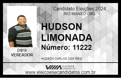 Candidato HUDSON LIMONADA 2024 - RIO MANSO - Eleições