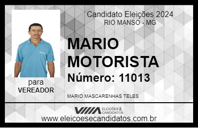 Candidato MARIO MOTORISTA 2024 - RIO MANSO - Eleições