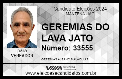 Candidato GEREMIAS DO LAVA JATO 2024 - MANTENA - Eleições