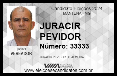 Candidato JURACIR PEVIDOR 2024 - MANTENA - Eleições