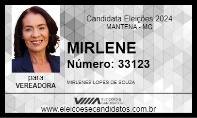 Candidato MIRLENE 2024 - MANTENA - Eleições