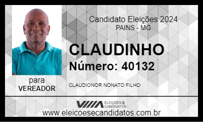 Candidato CLAUDINHO 2024 - PAINS - Eleições