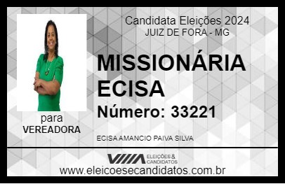 Candidato MISSIONÁRIA ECISA 2024 - JUIZ DE FORA - Eleições