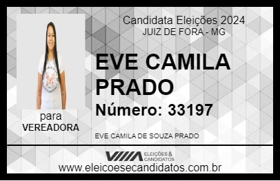 Candidato EVE CAMILA PRADO 2024 - JUIZ DE FORA - Eleições