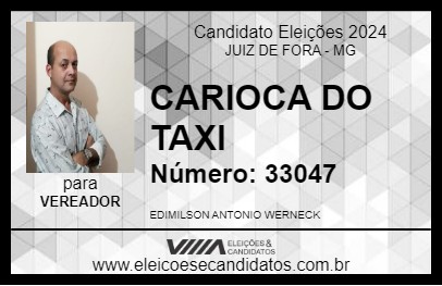 Candidato CARIOCA DO TAXI 2024 - JUIZ DE FORA - Eleições