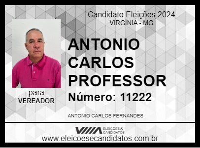 Candidato ANTONIO CARLOS PROFESSOR 2024 - VIRGÍNIA - Eleições