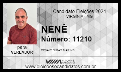 Candidato NENÊ 2024 - VIRGÍNIA - Eleições