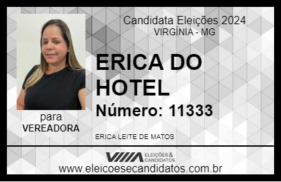 Candidato ERICA DO HOTEL 2024 - VIRGÍNIA - Eleições