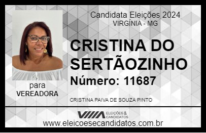 Candidato CRISTINA DO SERTÃOZINHO 2024 - VIRGÍNIA - Eleições