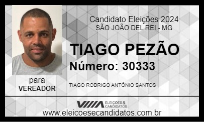 Candidato TIAGO PEZÃO 2024 - SÃO JOÃO DEL REI - Eleições