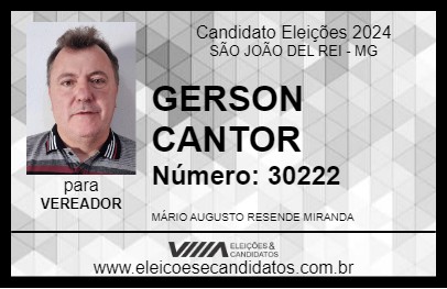 Candidato GERSON CANTOR 2024 - SÃO JOÃO DEL REI - Eleições