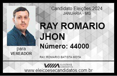 Candidato RAY ROMARIO JHON 2024 - JANUÁRIA - Eleições