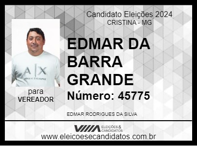 Candidato EDMAR DA BARRA GRANDE 2024 - CRISTINA - Eleições