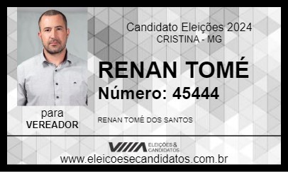 Candidato RENAN TOMÉ 2024 - CRISTINA - Eleições