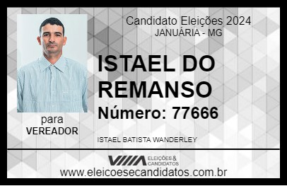 Candidato ISTAEL DO REMANSO 2024 - JANUÁRIA - Eleições