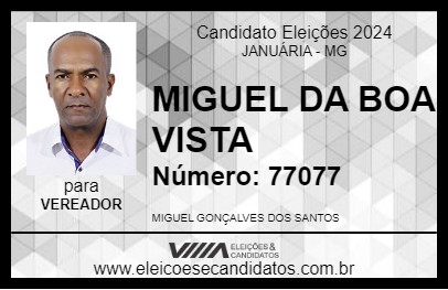 Candidato MIGUEL DA BOA VISTA 2024 - JANUÁRIA - Eleições