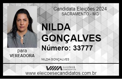 Candidato NILDA GONÇALVES 2024 - SACRAMENTO - Eleições