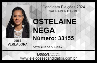 Candidato OSTELAINE NEGA 2024 - SACRAMENTO - Eleições