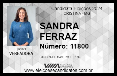 Candidato SANDRA FERRAZ 2024 - CRISTINA - Eleições