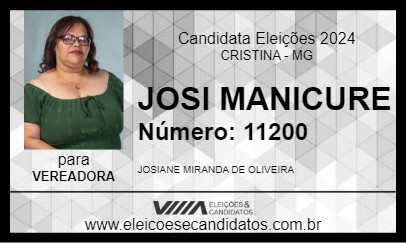 Candidato JOSI MANICURE 2024 - CRISTINA - Eleições