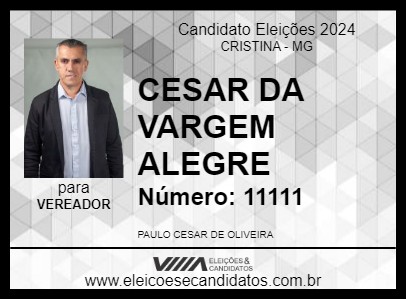 Candidato CESAR DA VARGEM ALEGRE 2024 - CRISTINA - Eleições