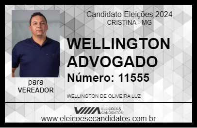 Candidato WELLINGTON ADVOGADO 2024 - CRISTINA - Eleições