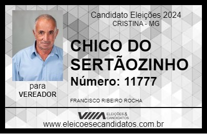 Candidato CHICO DO SERTÃOZINHO 2024 - CRISTINA - Eleições