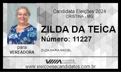 Candidato ZILDA DA TEÍCA 2024 - CRISTINA - Eleições