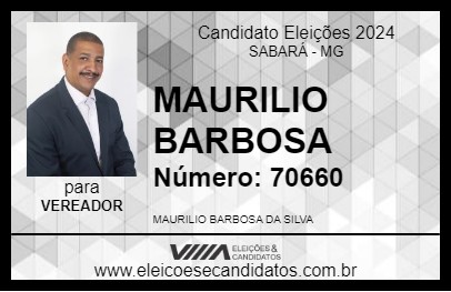 Candidato MAURILIO BARBOSA 2024 - SABARÁ - Eleições