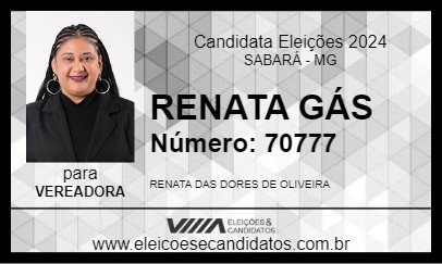 Candidato RENATA GÁS 2024 - SABARÁ - Eleições